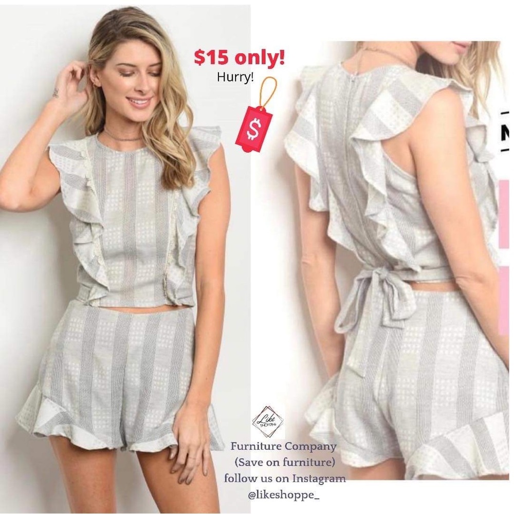 Two Piece Top & Flare Shorts Set (Sale! Hurry)